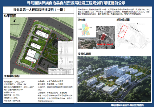 寻甸县第一人民医院迁建项目（一期）建设工程规划许可证批前公示