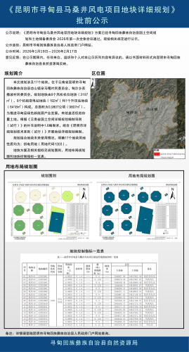 《昆明市寻甸县马桑井风电项目地块详细规划》批前公示_01