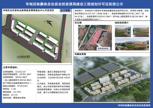 寻甸农业农资批发零售商业项目建设工程规划许可证批前公示