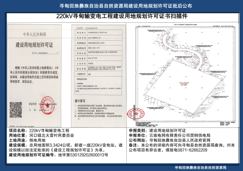 220kV寻甸输变电工程建设用地规划许可证批后公布_01