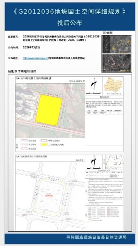 G2012036地块国土空间详细规划批后公布